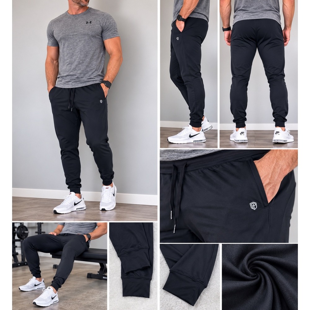 Born Primitive Performance Joggers Sz L Black Athletic Stretch Training Pants